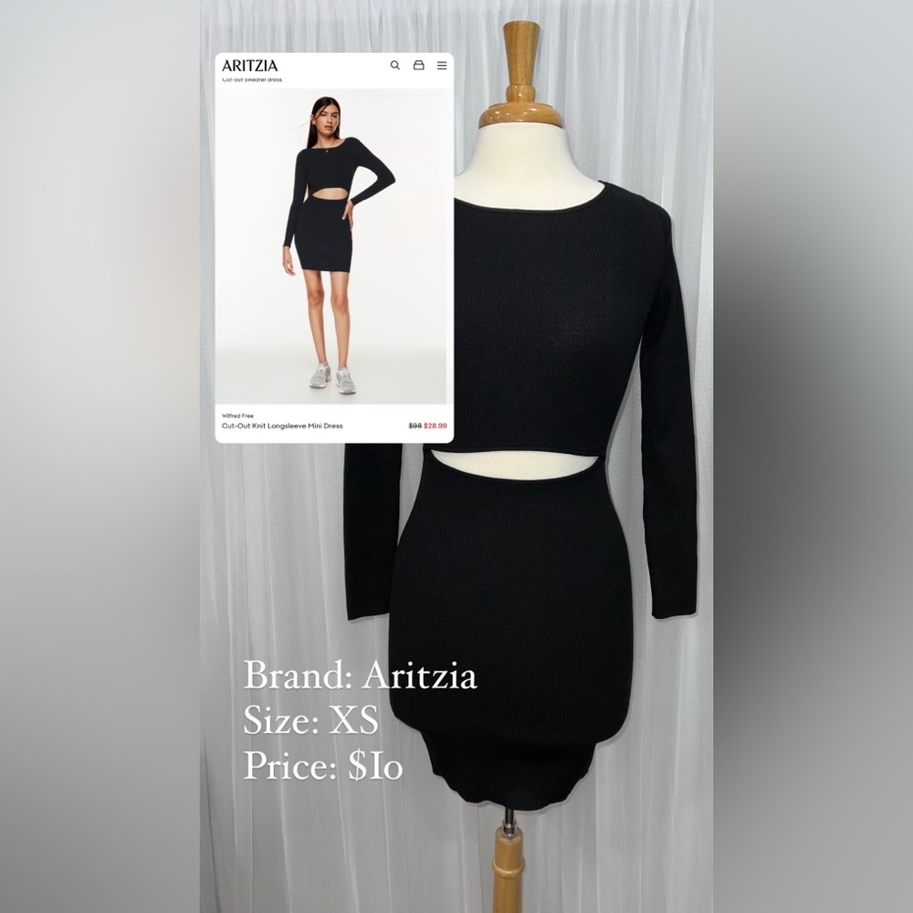 Aritzia Wilfred Free cutout black dress - very gently used worn 1x